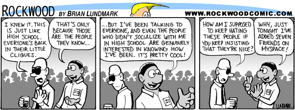 Add yourself at http://www.myspace.com/rockwoodcomic ...